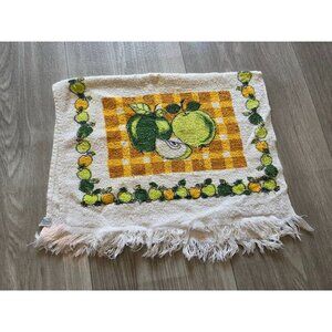 Vintage Cannon Apple Design Cotton Tea Towel With Fringe